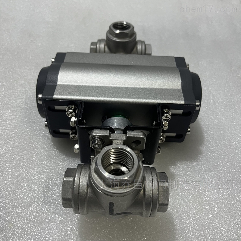 气动不锈钢双联三通球阀 气动不锈钢双联三通球阀